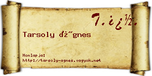 Tarsoly Ágnes névjegykártya
