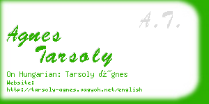 agnes tarsoly business card